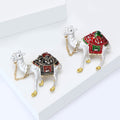 Enamel Camel Brooch with Chain with Polished Metal and Decorative Accents view 3