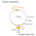 Yellow Lemon Pearl Bead Charm Bracelet Daisy Bee Styles view 6