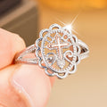 Cross Filigree Oval Statement Ring In Silver And Rose Tones view 3