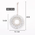 Silver Rhinestone Circle Wreath Christmas Hanging Ornament view 3