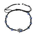 Silver Tone Hamsa Blue Evil Eye Adjustable Cord Bracelets view 5