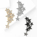 Graduated Crystal Star Cluster Brooch in Three Finishes view 2