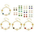 Colorful Round Glass Stone Drop Earrings Zircon Bracelets view 5