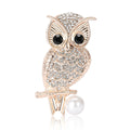 Crystal Owl Brooch with Faux Pearl Accent for Jackets, Coats, and Scarves view 5