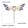 Dragonfly Brooch With Pearl and Blue Green Crystal Wings view 5