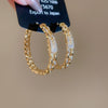 Gold Crystal Hoops