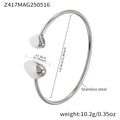 Polished Open Cuff Bangle With Hollow Triangle Ends view 7