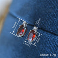 Oval Mini Stud Earrings Gold Silver Clear Or Red Stone view 4
