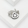 Silver Tone Abalone Shell Starfish Coral Pearl Brooch Pin view 2