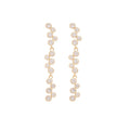 Silver Tone Graduated Crystal Linear Drop Earrings view 5