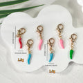 Colorful Enamel Long and Short Chili Pepper Lobster-Clasp Charms view 4
