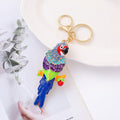 Enamel Parrot Keychain Rhinestone Metal Bird Bag Charm view 7