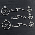 Abstract Wave and Spiral Charms in Three Shapes for Jewelry Making view 2