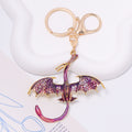 Enamel Flying Dragon Keychain Metal Winged Creature Charm view 8