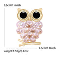 Large Eye Faceted Crystal Owl Brooch in Pink or Navy Blue view 5