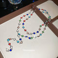Multicolor Heart Double Layer Y Necklaces in Four Styles view 4