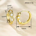 Gold Tone Triple Round Clear Stone Swirl Hoop Earrings view 5