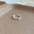 Red Strawberry Open Rings Silver Star And Scallop Styles view 7