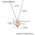 Oversized Two Tone Crystal Heart Pendant Long Necklace view 6