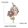 Crystal Rose Bouquet Brooch in Pink or Purple Jewel Tones view 4