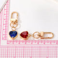 Gold Tone Faceted Crystal Heart Clip Keychains in Eight Colors view 4
