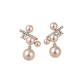 Faux Pearl and Crystal Branch Drop Earrings with Crystal Accents view 5