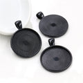 Textured Back Round Pendant Settings in Nine Metal Finishes view 12