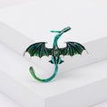 Western Dragon Enamel Brooch Four Colors Crystal Accents view 2