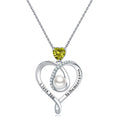 Silver Tone Infinity Heart Pearl Pendant Necklace Polished Chain Fashion Jewelry view 5