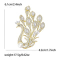 Gold Crystal Peacock Brooch with Pearl and Fan Tail view 4