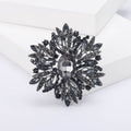 Oversized Crystal Flower Brooch With Decorative Crystal And Enamel Details view 2