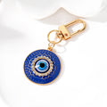 Gold and Silver Tone Heart Evil Eye Clip Keychains view 6