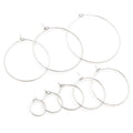 Round Wine Glass Earring Hoops in Gold and Silver Tones view 4