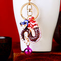 Enamel Coiled Dragon Keychains with Matching Bell Dangles in Five Colors view 10