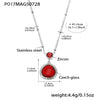 P017 RedSilverGlassPendant