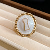 White Keyhole Ring