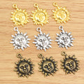 Smiling Sun Face Metal Charms in Four Finish Options view 9