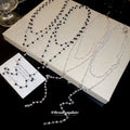 Layered Beaded Necklace with Long Curved Drop in Four Colorways view 2