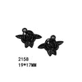 Gothic Black Alloy Bat Cross Charm Pendant for DIY Necklaces