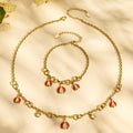 Red Enamel Ladybug Charm Necklace and Bracelet Collection view 4