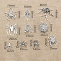Assorted Spider and Spiderweb Charms in Silver Tone Metal view 2