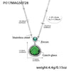 P017 GreenSilverGlassPendant