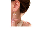 Clear Cube Drop Earrings in Silver and Gold Tones Fashion Jewelry view 5