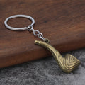 Vintage Metal Pipe Keychain Bag Charm Gift Accessory