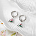 Silver Huggie Hoops Geometric Dried Flower Charms 10 Styles view 10