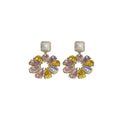 Pearl Crystal Flower Necklace and Earrings in Three Colors view 5
