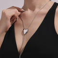 Heart Slider Lariat Necklace in Gold and Silver Tone view 3