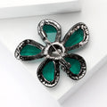 Five Petal Teardrop Crystal Flower Brooch in Five Colors view 3