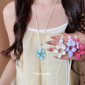 Colorful Resin Flower Pendant Cord Necklaces Statement Jewelry view 1