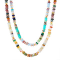 Multicolor Natural Stone Disc Bead Necklaces Gold Spacers Two Mixes view 5